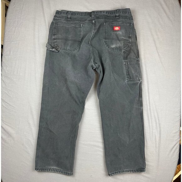 Vintage Dickies Canvas Carpenter Pants Mens 40x30 Black Workwear Faded y2k Skate - Picture 2 of 8